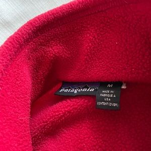 Men’s Red fleece material Patagonia Vest. Size Medium